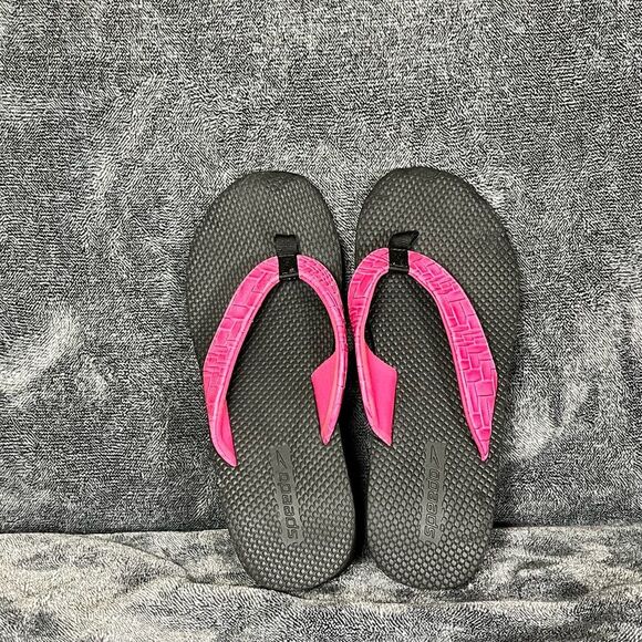 Speedo Flip Flop Wedge Thong Slip On Sandals Women’s Size 8 Black / Pink - Picture 4 of 5